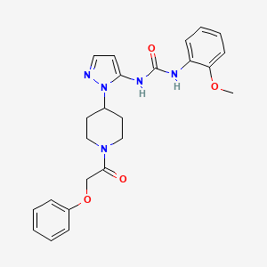 molecular formula C24H27N5O4 B5226420 N-(2-methoxyphenyl)-N'-{1-[1-(phenoxyacetyl)-4-piperidinyl]-1H-pyrazol-5-yl}urea 