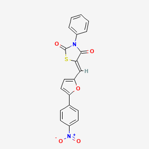 molecular formula C20H12N2O5S B5226432 5-{[5-(4-nitrophenyl)-2-furyl]methylene}-3-phenyl-1,3-thiazolidine-2,4-dione 
