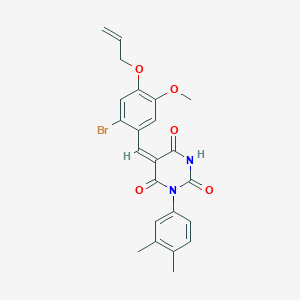 molecular formula C23H21BrN2O5 B5226440 5-[4-(allyloxy)-2-bromo-5-methoxybenzylidene]-1-(3,4-dimethylphenyl)-2,4,6(1H,3H,5H)-pyrimidinetrione 
