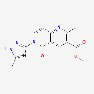 molecular formula C14H13N5O3 B5226460 methyl 2-methyl-6-(5-methyl-4H-1,2,4-triazol-3-yl)-5-oxo-5,6-dihydro-1,6-naphthyridine-3-carboxylate 