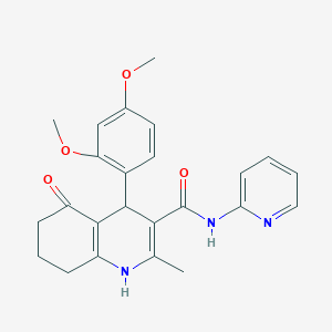 molecular formula C24H25N3O4 B5226466 4-(2,4-dimethoxyphenyl)-2-methyl-5-oxo-N-2-pyridinyl-1,4,5,6,7,8-hexahydro-3-quinolinecarboxamide 