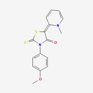 molecular formula C16H14N2O2S2 B5226475 3-(4-methoxyphenyl)-5-(1-methyl-2(1H)-pyridinylidene)-2-thioxo-1,3-thiazolidin-4-one 