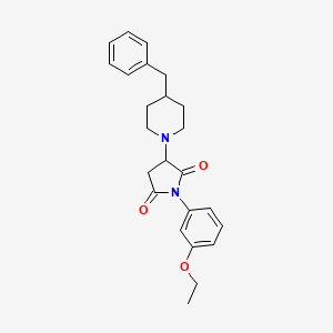 molecular formula C24H28N2O3 B5226480 3-(4-benzyl-1-piperidinyl)-1-(3-ethoxyphenyl)-2,5-pyrrolidinedione 
