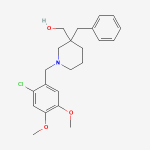 molecular formula C22H28ClNO3 B5226502 [3-benzyl-1-(2-chloro-4,5-dimethoxybenzyl)-3-piperidinyl]methanol 