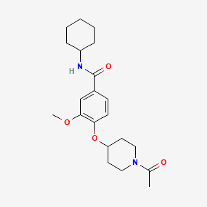 molecular formula C21H30N2O4 B5226519 4-[(1-acetyl-4-piperidinyl)oxy]-N-cyclohexyl-3-methoxybenzamide 