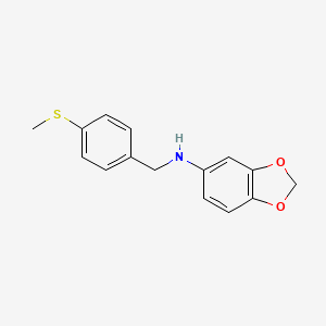 molecular formula C15H15NO2S B5226566 1,3-benzodioxol-5-yl[4-(methylthio)benzyl]amine 