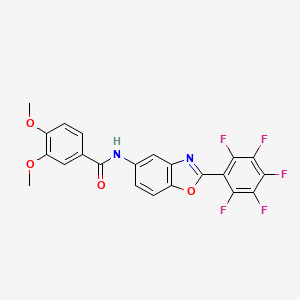 3,4-dimethoxy-N-[2-(pentafluorophenyl)-1,3-benzoxazol-5-yl]benzamide