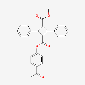 molecular formula C27H24O5 B5226575 4-acetylphenyl methyl 2,4-diphenyl-1,3-cyclobutanedicarboxylate 