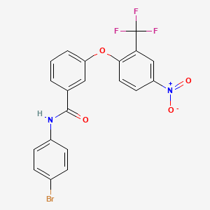 molecular formula C20H12BrF3N2O4 B5226628 N-(4-bromophenyl)-3-[4-nitro-2-(trifluoromethyl)phenoxy]benzamide 