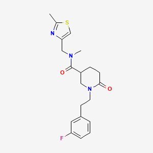 1-[2-(3-fluorophenyl)ethyl]-N-methyl-N-[(2-methyl-1,3-thiazol-4-yl)methyl]-6-oxo-3-piperidinecarboxamide