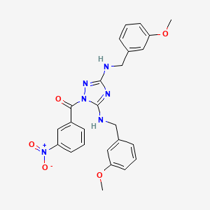 molecular formula C25H24N6O5 B5226661 N,N'-bis(3-methoxybenzyl)-1-(3-nitrobenzoyl)-1H-1,2,4-triazole-3,5-diamine 