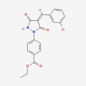 molecular formula C19H15BrN2O4 B5226662 ethyl 4-[4-(3-bromobenzylidene)-3,5-dioxo-1-pyrazolidinyl]benzoate 