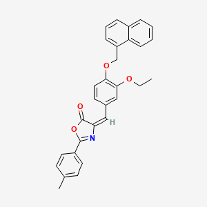 molecular formula C30H25NO4 B5226673 4-[3-ethoxy-4-(1-naphthylmethoxy)benzylidene]-2-(4-methylphenyl)-1,3-oxazol-5(4H)-one 