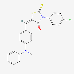 molecular formula C23H17ClN2OS2 B5226718 3-(4-chlorophenyl)-5-{4-[methyl(phenyl)amino]benzylidene}-2-thioxo-1,3-thiazolidin-4-one 