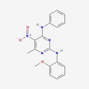 molecular formula C18H17N5O3 B5226757 N~2~-(2-methoxyphenyl)-6-methyl-5-nitro-N~4~-phenyl-2,4-pyrimidinediamine 