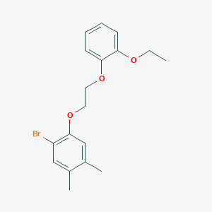 molecular formula C18H21BrO3 B5226807 1-bromo-2-[2-(2-ethoxyphenoxy)ethoxy]-4,5-dimethylbenzene 