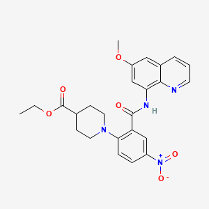 molecular formula C25H26N4O6 B5226812 ethyl 1-(2-{[(6-methoxy-8-quinolinyl)amino]carbonyl}-4-nitrophenyl)-4-piperidinecarboxylate 