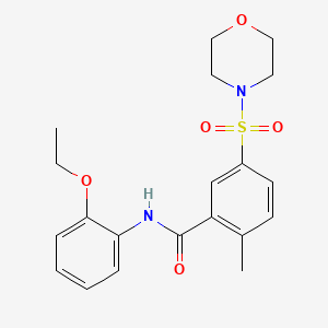 molecular formula C20H24N2O5S B5226840 N-(2-ethoxyphenyl)-2-methyl-5-(4-morpholinylsulfonyl)benzamide 
