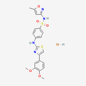molecular formula C21H21BrN4O5S2 B5226844 4-{[4-(3,4-dimethoxyphenyl)-1,3-thiazol-2-yl]amino}-N-(5-methyl-3-isoxazolyl)benzenesulfonamide hydrobromide 