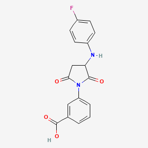 molecular formula C17H13FN2O4 B5226854 3-{3-[(4-fluorophenyl)amino]-2,5-dioxo-1-pyrrolidinyl}benzoic acid 