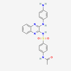 molecular formula C22H20N6O3S B5226865 N-{4-[({3-[(4-aminophenyl)amino]-2-quinoxalinyl}amino)sulfonyl]phenyl}acetamide 