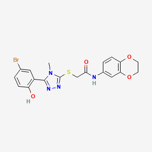 2-{[5-(5-bromo-2-hydroxyphenyl)-4-methyl-4H-1,2,4-triazol-3-yl]thio}-N-(2,3-dihydro-1,4-benzodioxin-6-yl)acetamide