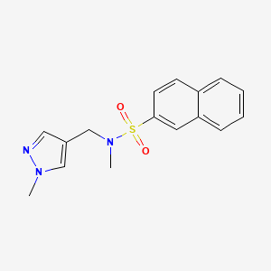 molecular formula C16H17N3O2S B5226877 N-methyl-N-[(1-methyl-1H-pyrazol-4-yl)methyl]-2-naphthalenesulfonamide 