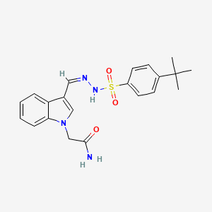 molecular formula C21H24N4O3S B5226878 2-(3-{2-[(4-tert-butylphenyl)sulfonyl]carbonohydrazonoyl}-1H-indol-1-yl)acetamide 