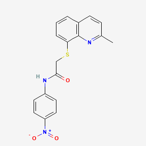 molecular formula C18H15N3O3S B5226883 2-[(2-methyl-8-quinolinyl)thio]-N-(4-nitrophenyl)acetamide 