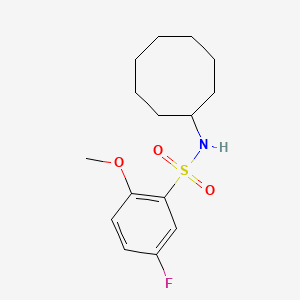molecular formula C15H22FNO3S B5226884 N-cyclooctyl-5-fluoro-2-methoxybenzenesulfonamide 