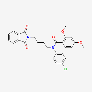 molecular formula C27H25ClN2O5 B5226888 N-(4-chlorophenyl)-N-[4-(1,3-dioxo-1,3-dihydro-2H-isoindol-2-yl)butyl]-2,4-dimethoxybenzamide 