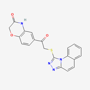 molecular formula C20H14N4O3S B5226898 6-[([1,2,4]triazolo[4,3-a]quinolin-1-ylthio)acetyl]-2H-1,4-benzoxazin-3(4H)-one 