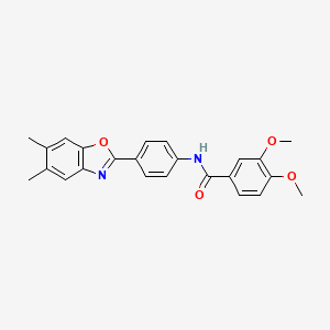 molecular formula C24H22N2O4 B5226920 N-[4-(5,6-dimethyl-1,3-benzoxazol-2-yl)phenyl]-3,4-dimethoxybenzamide 