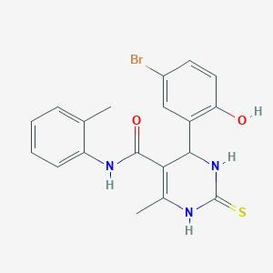 molecular formula C19H18BrN3O2S B5226932 4-(5-bromo-2-hydroxyphenyl)-6-methyl-N-(2-methylphenyl)-2-thioxo-1,2,3,4-tetrahydro-5-pyrimidinecarboxamide 