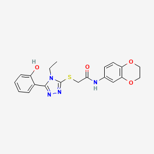 N-(2,3-dihydro-1,4-benzodioxin-6-yl)-2-{[4-ethyl-5-(2-hydroxyphenyl)-4H-1,2,4-triazol-3-yl]thio}acetamide