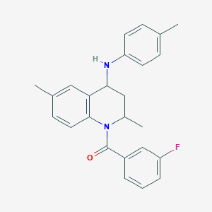 molecular formula C25H25FN2O B5226960 1-(3-fluorobenzoyl)-2,6-dimethyl-N-(4-methylphenyl)-1,2,3,4-tetrahydro-4-quinolinamine 