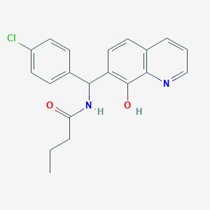molecular formula C20H19ClN2O2 B5226989 N-[(4-chlorophenyl)(8-hydroxy-7-quinolinyl)methyl]butanamide CAS No. 5923-95-5