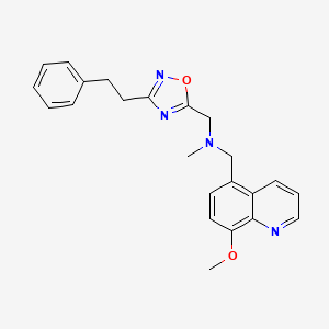 molecular formula C23H24N4O2 B5227020 1-(8-methoxy-5-quinolinyl)-N-methyl-N-{[3-(2-phenylethyl)-1,2,4-oxadiazol-5-yl]methyl}methanamine 