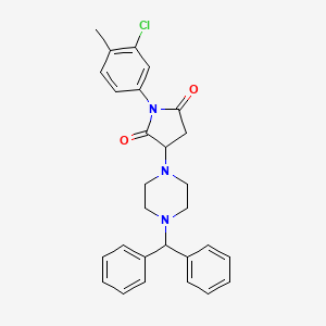 molecular formula C28H28ClN3O2 B5227078 1-(3-chloro-4-methylphenyl)-3-[4-(diphenylmethyl)-1-piperazinyl]-2,5-pyrrolidinedione 