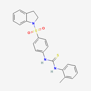 molecular formula C22H21N3O2S2 B5227098 N-[4-(2,3-dihydro-1H-indol-1-ylsulfonyl)phenyl]-N'-(2-methylphenyl)thiourea 