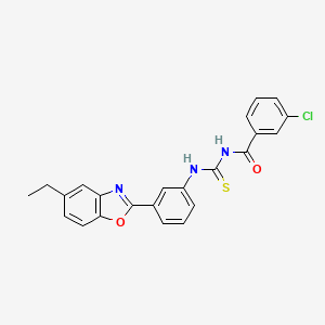 molecular formula C23H18ClN3O2S B5227116 3-chloro-N-({[3-(5-ethyl-1,3-benzoxazol-2-yl)phenyl]amino}carbonothioyl)benzamide 