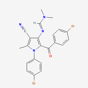 molecular formula C22H18Br2N4O B5227117 N'-[2-(4-bromobenzoyl)-1-(4-bromophenyl)-4-cyano-5-methyl-1H-pyrrol-3-yl]-N,N-dimethylimidoformamide 