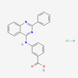 molecular formula C21H16ClN3O2 B5227141 3-[(2-phenyl-4-quinazolinyl)amino]benzoic acid hydrochloride 