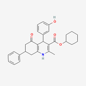 cyclohexyl 4-(3-hydroxyphenyl)-2-methyl-5-oxo-7-phenyl-1,4,5,6,7,8-hexahydro-3-quinolinecarboxylate