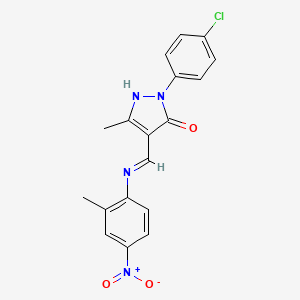 2-(4-chlorophenyl)-5-methyl-4-{[(2-methyl-4-nitrophenyl)amino]methylene}-2,4-dihydro-3H-pyrazol-3-one