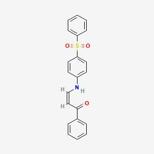 molecular formula C21H17NO3S B5227172 1-phenyl-3-{[4-(phenylsulfonyl)phenyl]amino}-2-propen-1-one 