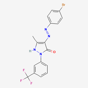 molecular formula C17H12BrF3N4O B5227177 3-methyl-1-[3-(trifluoromethyl)phenyl]-1H-pyrazole-4,5-dione 4-[(4-bromophenyl)hydrazone] 