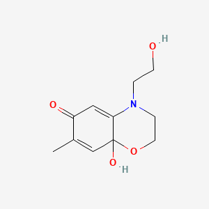molecular formula C11H15NO4 B5227190 8a-hydroxy-4-(2-hydroxyethyl)-7-methyl-3,4-dihydro-2H-1,4-benzoxazin-6(8aH)-one 