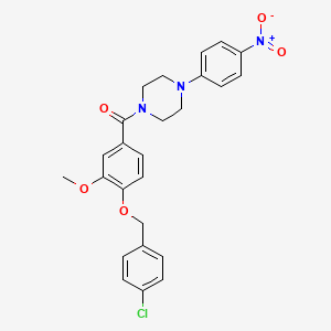 1-{4-[(4-chlorobenzyl)oxy]-3-methoxybenzoyl}-4-(4-nitrophenyl)piperazine