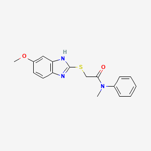 molecular formula C17H17N3O2S B5227203 2-[(5-methoxy-1H-benzimidazol-2-yl)thio]-N-methyl-N-phenylacetamide 